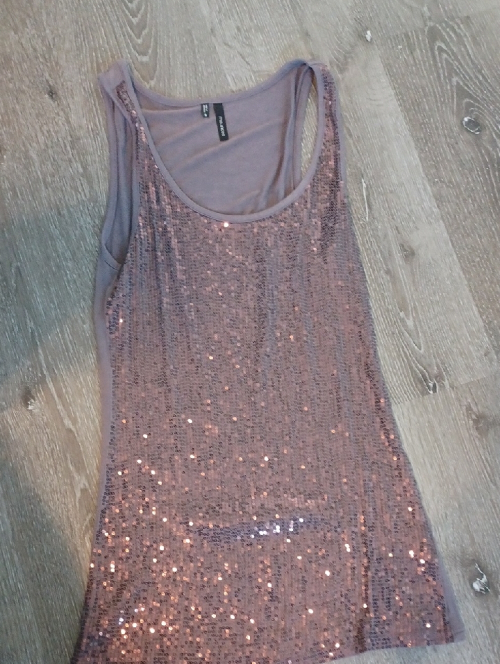 Maurices Rose Mauve Sequin Scoop Neck Tank
